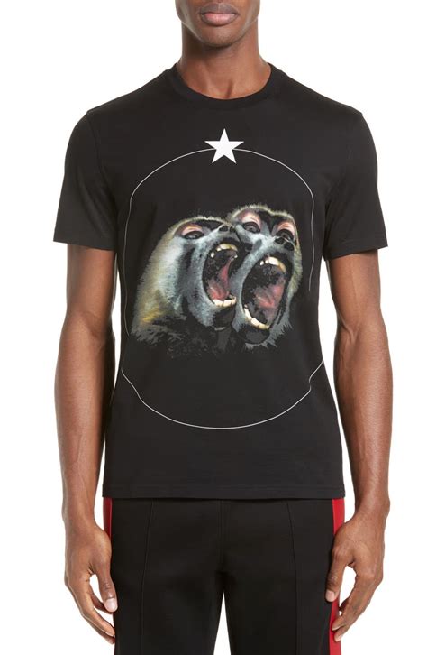 givenchy monkey brothers black t shirt|Camo printed t.